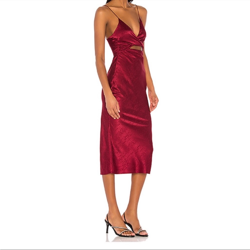 Song of Style red cut out midi dress